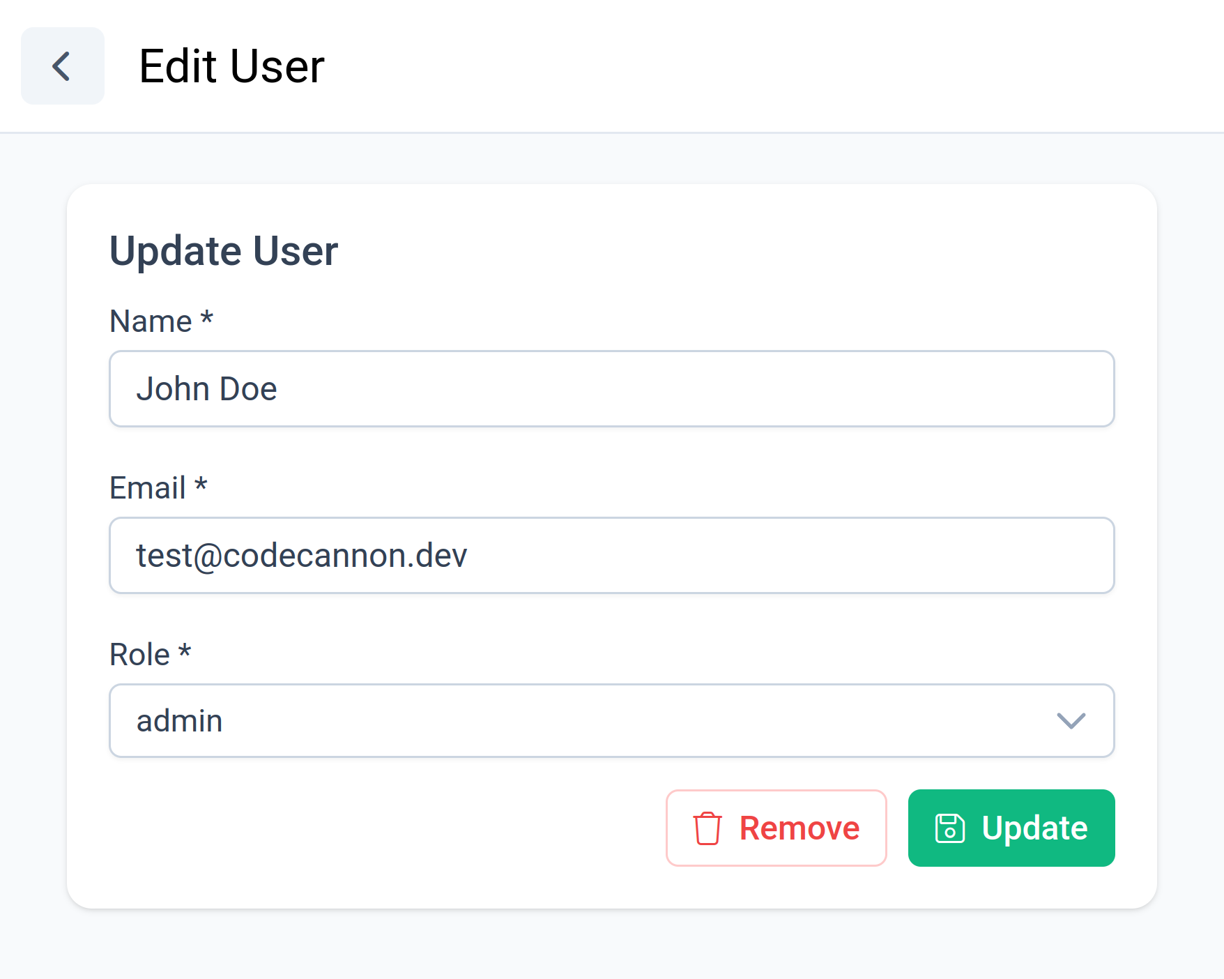 Update User